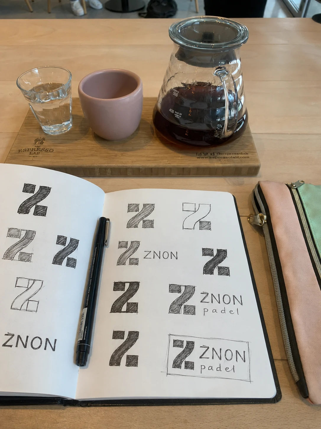 ZNON Logo Concept Sketch Drawing
