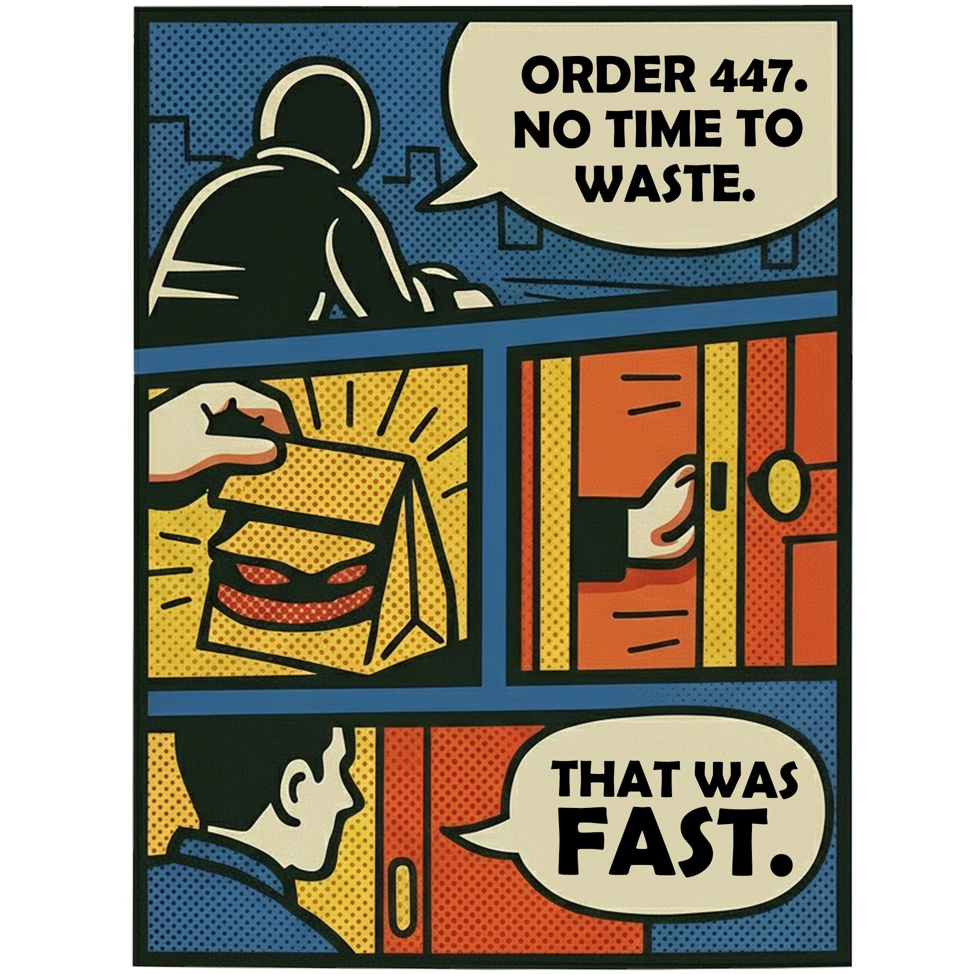 BasedKitch Custom Takeaway Bag Flat Comic Strip Artwork