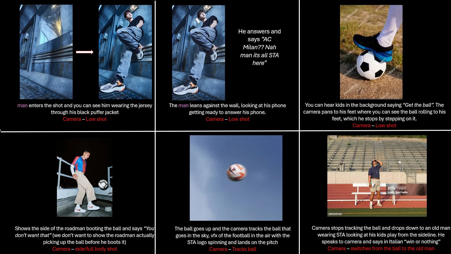 STA campaign storyboard